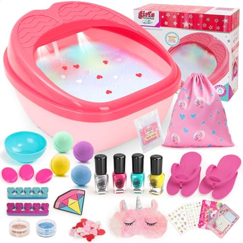 Kit de spa pour enfants, kit de jour spa pour garçons et filles de 4 à 12 ans. - Kit de pédicure spa pour filles, décoration de salon d'art pour filles, cadeaux d'anniversaire pour