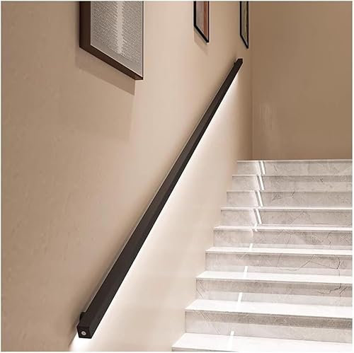 HGOuhK Pasamanos Escalera Pasamanos de Escalera, pasamanos for escaleras Interiores, pasamanos LED con Sensor Corporal, Kit de Barra de Apoyo for pasamanos Modernos(2m)