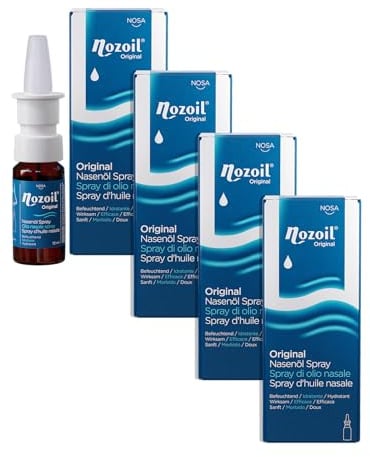 NOSA Nozoil Original | Nasenspray | Trockene Nase | Erkältung | Natürlich | Sesamöl (4-Pack)