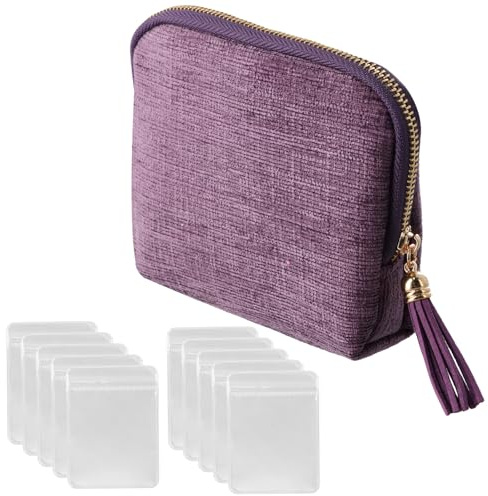 Petite Boite a Bijoux de Voyage Femme, Porte Monnaie, Pochette à Fermeture éclair, 7 Poches, Organisateur de Sac De Rangement Pour Collier Bague Bracelet, Étui Pour Boucles d'oreilles Montres