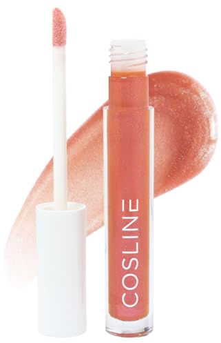 COSLINE Lipgloss Coral, Pflegend, Aufpolsternder Effekt, Made in Germany | Natürlicher Glanz, Pflegend, Aufpolsternder Effekt, Vegan, Made in Germany