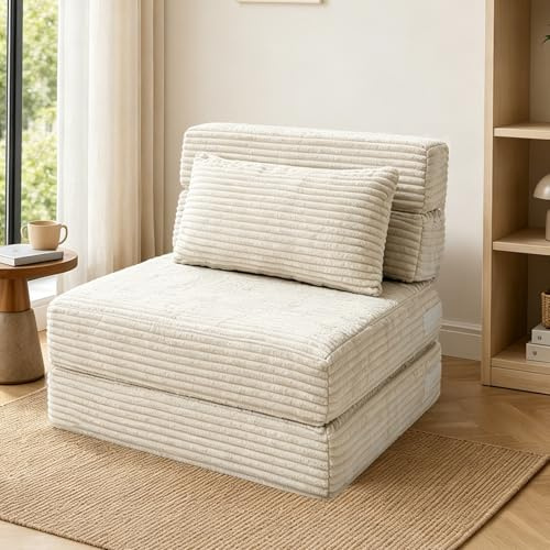 70 × 195 cm Schlafsofa, Bodenliege für Apartments und Homeoffice, Beige