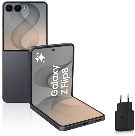 Samsung Galaxy Z Flip8, Smartphone avec IA, 256 Go, Graphite, Version FR | Android Smartphone Pliable, Caméra Frontale avec Option Mains Libres, RAM 12 Go, Batterie de 4300 mAh, Fonction FlexWindow