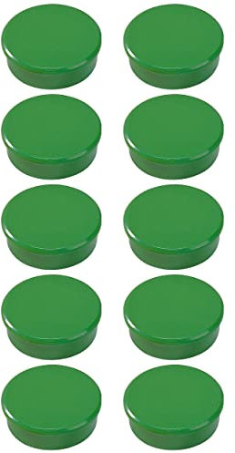 Dahle 95538 Magnete (Durchmesser 38 mm), mit einer hohen Haftkraft von 25N, 10 Stück, grün