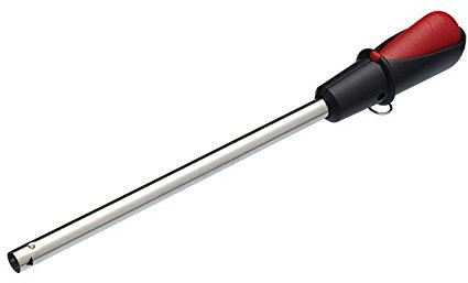 KitchenCraft Piezo Elektrisches Gasfeuerzeug, Knopfdruck Feuerzeug für alle Gasgeräte und Dauergebrauch, 22,5cm, 1 Stück, Silber