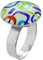 Chic-Net Glasring Ringe Damen Glas Raisin Schmuck Glasringe Edelstahl verstellbar rund Muster weiß lila blau grün