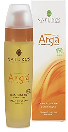 NATURE'S Argà Olio Puro di Argan Bio, Corpo e Capelli, Certificato Ecocert Greenlife, Non Unge, Si Assorbe Velocemente, Profumo agrumato, 100 ml
