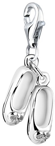 Nenalina Ballerina-Schuhe Karabiner Charm Anhänger für Bettelarmband aus 925 Sterling Silber 713123-000