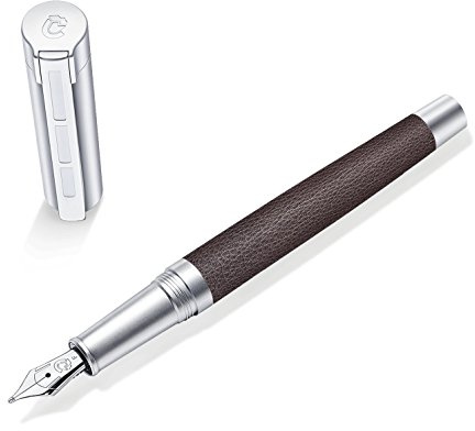 STAEDTLER Initium Corium Füllhalter, braunes Leder, EF, Made in Germany, mit edler Geschenkverpackung, 9PC137EF