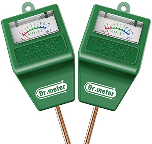 Dr.meter Feuchtigkeitsmessgerät Pflanzen, 2 Stück bodenfeuchtigkeitsmessgerät Bodenfeuchtemesser feuchtigkeitsmesser pflanzen für Gartenbau, Keine Batterien Erforderlich