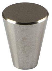 Gedotec Möbel-Knopf Edelstahl Türknopf rund Schrankknopf Küche - SIRI | Schrankgriff Edelstahl matt gebürstet | Vollmaterial | Griff-Ø 20 mm | Höhe 25 mm | 1 Stück - Möbel-Knauf Kommode mit Schrauben