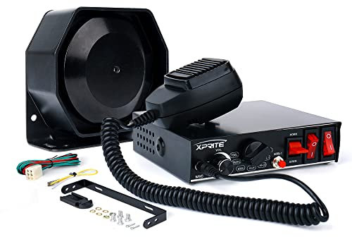 Xprite 8 toni sirena di allarme di emergenza 200 Watt extra slim altoparlante PA sistema kit W/microfono palmare e 2 luci pulsanti di controllo