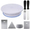 HONGXIN-SHOP Plato de Pastel Giratorio Redondo Antideslizante 28cm Torta Giratoria DIY Decoración de Pasteles con 2 Espátula de Glaseado 4 Paletas para Alisar para Decorar Tartas Horneadas