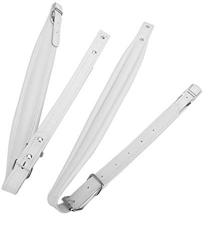VGEBY1 Akkordeon Tragegurt, , Verstellbare PU Leder Akkordeon Schultergurte Gurt Set Akkordeonriemen für 16-120 Bassakkordeons(Weiß)