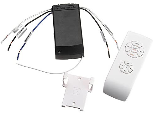 Control remoto inalámbrico para ventilador de techo, control remoto de 85-240 V con 3 velocidades, control de luz y 4 temporizadores para lámpara de ventilador de techo