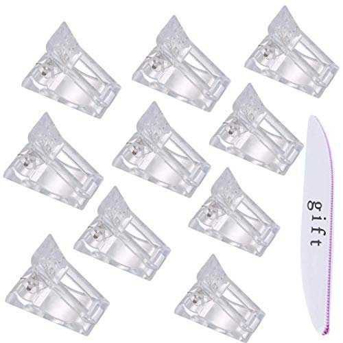 10 Pezzi Clip per Unghie Trasparente Polygel rapida costruzione finger Poly prolunga nail gel UV/LED Clip di Accessori per Gel Unghie morsetti Builder Manicure nail art strumento