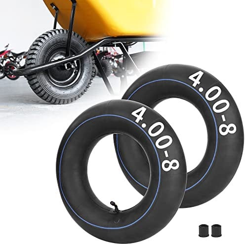 2 pack of 4.80/4.00-8 Heavy Duty Inner Tube Minibike Go-Karting Mowers Hand Trucks Wheelbarrows Cart Isobutylene Isoprene Rubber