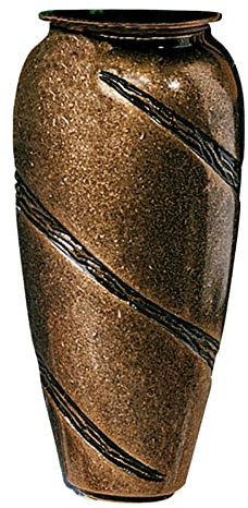 REAL VOTIVA FONDERIE D'ARTE Portafiori in Bronzo - Finitura Glitter - Linea Anfora (cm 19,5, a Terreno, Interno Rame) [T.03.1405/19.5/RA]
