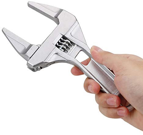 SPICOM Wrench Adjustable, 6-68mm Large Opening Wide Jaw Aluminum Alloy Wrench with Short Handle Ultra-Thin Shifting Spanner Tap Plumbing Basin Wrench Hand Repair Tools for Bathroom Washbasin Tube