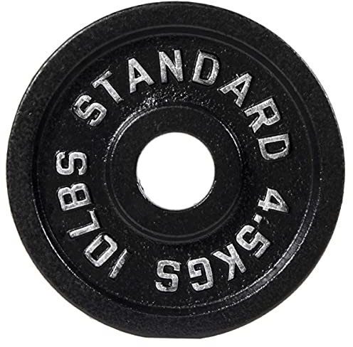 BalanceFrom Cast Iron Plate Weight Plate for Strength Training and Weightlifting, Olympic Size, 2-Inch Center, 10LB Single
