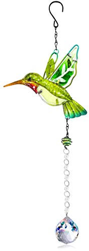 TOLOVIC Sonnenfänger Kristall Prismenkugel Regenbogen Sonnenfänger Kristalle Hängedeko Fenster Anhänger Kristalle zum Aufhängen für Zuhause Garten (Kolibri 04)
