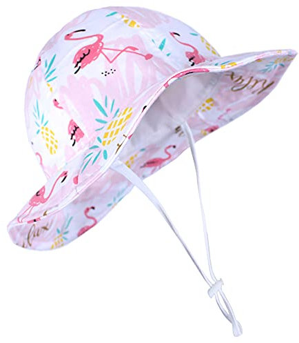 Durio Sonnenhut Baby Mädchen Jungen Kinder Sonnenschutz UPF 50 Sommer Kinderhut Fischerhut mit Breite Krempe Rosa 4-8 Jahre