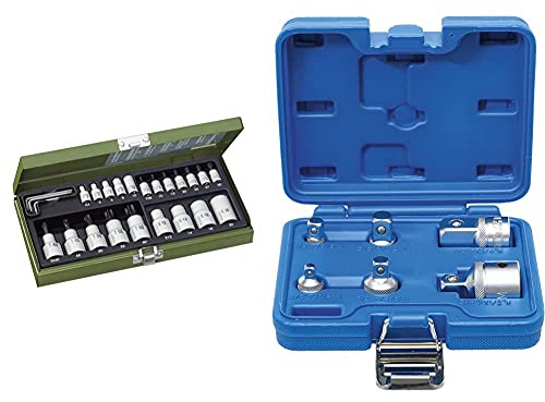 PROXXON Spezialsatz für TX-Steckschlüssel, 24-teiliges Werkzeug-Set, 23102 & BGS 199 | Adapter-Satz | 6-tlg. | 1/4 auf 3/8, 3/8 auf 1/2