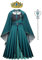 Lito Angels Prinzessin Königin Anna Krönung Kostüm Kleid mit Umhang und Zubehör für Kinder Mädchen, Eiskönigin Krönungskleid Verkleidung, Größe 4-5 Jahre 110, Grün 291B
