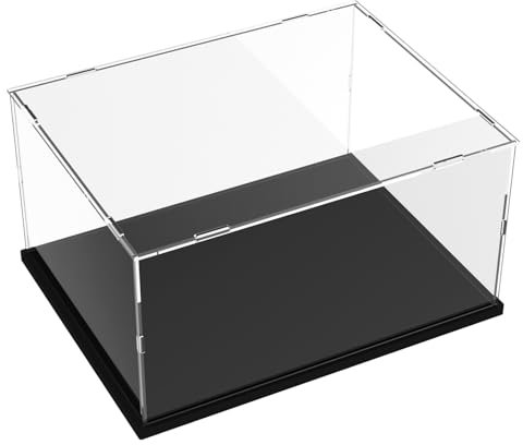 Nynelly Acrylic Display Case for Lego Display Case for Models Figures Assemble Dustproof Thickened Clear Acrylic Display Box Display Cabinet (Black, 40x30x20 cm)