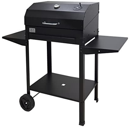Barbecue a Carbone in Ferro Ercole 60x40x102h con Piani di appoggio Laterali - BBQ Artigianale