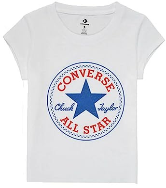 Converse Unisex Baby Timeless Chuck Patch Kinder, Weiß T-Shirt mit kurzen Ärmeln