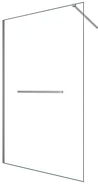 Vente-unique - Paroi de douche à l'italienne avec porte-serviette - 120 x 200 cm - Chrome - Verre trempé - KRISTEN