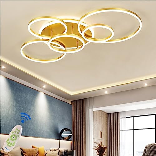 LED Deckenlampe Dimmbar Modern Deckenleuchte Wohnzimmer Deckenlicht Acryl Lampenschirm Einstellbar Lichtfarbe/Helligkeit Schlafzimmerlampe Restaurant Beleuchtung
