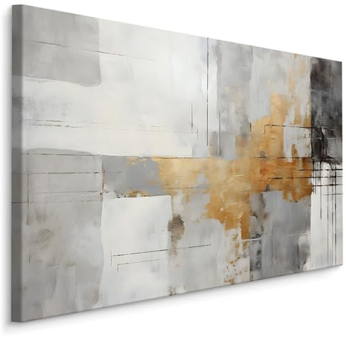 Muralo - Leinwandbild Aufhängefertig mit Abstraktion-Motiv - Bild für Wohnzimmer, Schlafzimmer, Büro, Restaurant - Wandbild Wanddeko Modern Vintage Glamour Loft Stil - Br.120cm x Hö.80cm