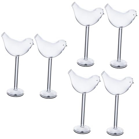 HOMSFOU 6 Stk Birdie Weinglas Trink Gläser Klare Cocktailgläser Asmr Trinkgefäße Aus Klarem Glas Neuartige Cocktailtasse Glas Weinkrug Champagnerkelch Klarer Kelch Einstellen Tier