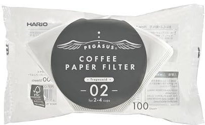Hario Pegasus Flachbodenfilter, Größe 02, Weiß, 100 Stück