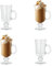 Koopman International Irish Coffee Glasses Set 240ml Irish Latte Tea Tall Coffee Cups Glass Footed Mugs Hot Chocolate Drink Beverages Iced Coffee Mulled Wine Glasses with Handle (4)