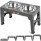 Bossdog Adjustable Elevated Dog Bowls With Stand | Premium Dog Feeding Station Raised Dog Bowl Stand With Adjustable Height and Non-Slip Design | Features Two Stainless Steel Dog Feeding Bowls (Grey)