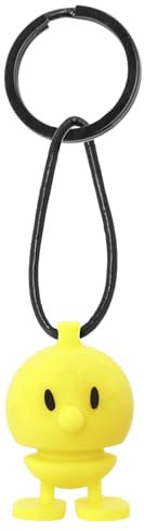 Hoptimist Schlüsselanhänger, Glücksbringer & Schlüsselring mit Bumble Silikon, Tolles Geschenk für Frauen, Männer und Kinder, Höhe 3 cm, Gelb