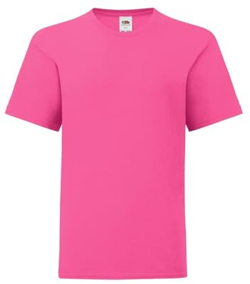 Generico T-Shirt Kids Iconic 150 T. Maglietta da Bambino Manica Corta Cotone 100% - 1 Maglietta MOD. FRU 61-023-0 (3-4 Anni, Fuxia)