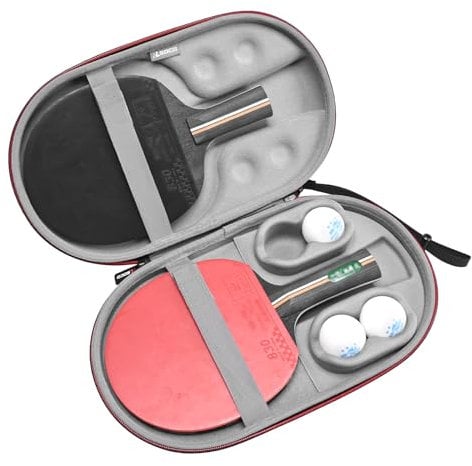 RLSOCO Tasche für Tischtennisschläger/Ping Pong schläger/Tischtennisschläger mit sechseckiger Form,Passend für 2 Schläger und 4 Bälle (Nur Tasche)