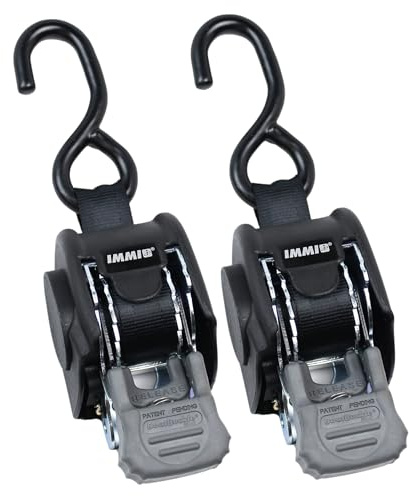 BoatBuckle Lot de 2 Sangles à cliquet rétractables pour Mini G3 – (2,5 x 183,9 cm, résistance à la Rupture de 635 kg) – Sangles d'arrimage boulonnées sur Tableau arrière de Bateau pour remorque, Eau