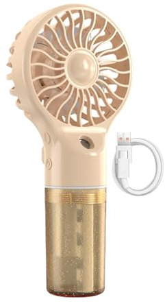 Ventilatore nebulizzatore portatile, ricaricabile, ventilatore portatile con 4 velocità, ventilatore portatile ricaricabile con nebbia, per esterni, casa, posto di lavoro