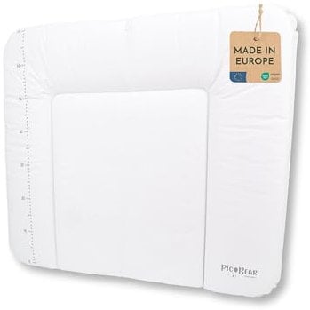 pic Bear Wickelauflage - hochwertige OEKO-TEX Wickeltischauflage - pflegeleichte Wickelunterlage - Auflage Wickelkommode - 85 x 72 cm - weiß