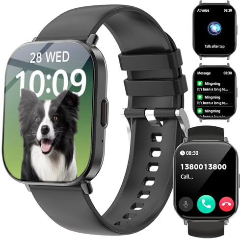 Fitoncloud Smartwatch Uomo Donna Effettua/Risposta Chiamate, 2,01 Orologio Smartwatch con SpO2/Sonno/Cardiofrequenzimetro, 120+ Modalità Sportive, Impermeabile IP67 Smart Watch per iOS/Android, Nero