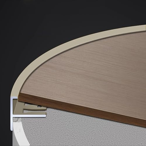 Raouoae Treppenkantenprofil Stufenkantenprofil Einfassprofil 135cm 2 Stück F-Form Flexibel Fliesenschiene Abschlussprofil Sicherheit Für Stufen Aus Fliesen Und Holz(Champagne,Höhe: 8mm)