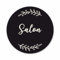 Plaque de Porte Salon Autocollante PVC Gravé Noir Blanc Ronde. Décoration de Porte personnalisée,