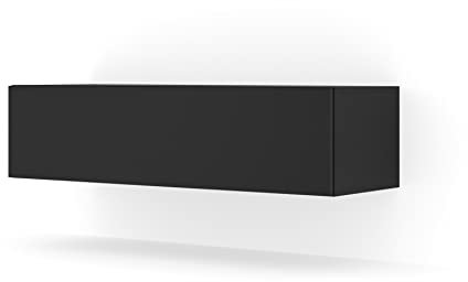 Homlando Bingo Armoire TV, moderne, 120 cm, buffet, table HiFi, armoire suspendue, noir mat