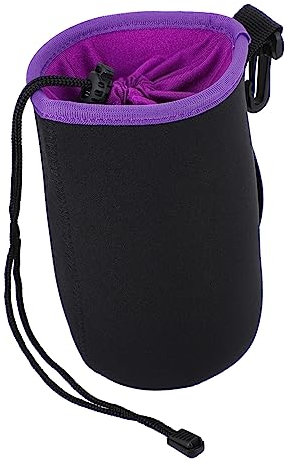 PHENOFICE Neoprene Lens Pouch Bag and Shockproof Camera Lens Case Drawstring Design for Secure Storage and Protection Against Dust Moisture and Bumps