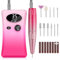 Urbuti Ponceuse pour Ongles Professionnelle, 35000 RPM Portable Rechargeable Lime à Ongle avec 12 Embouts et Affichage LCD, Vitesse Réglable Puissante pour Manucure et Pédicure-Rose Dégradé